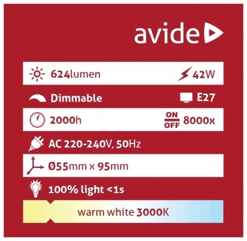 Avide halogén 42w e27 classic