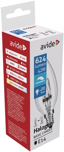 Avide halogén izzó 42w e14