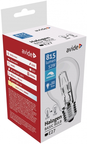 Avide halogén 52w e27 classic