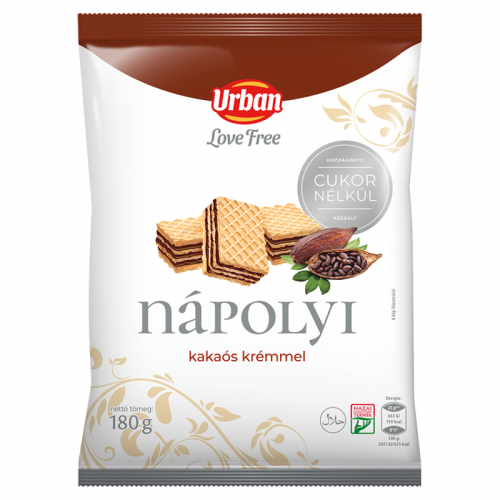 Urbán 180g love free kakaós ostya