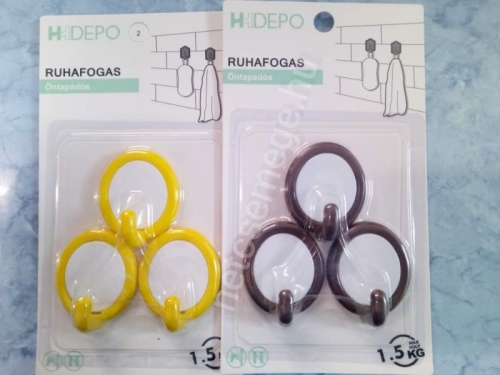 öntapadós ruhafogas 3db-os kerek