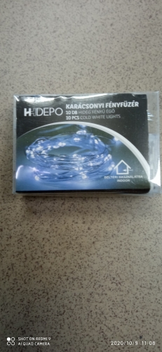 Karácsonyi led fényfüzér 10led hideg fényü égő
