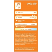 Avide led globe 8W E27 4000K