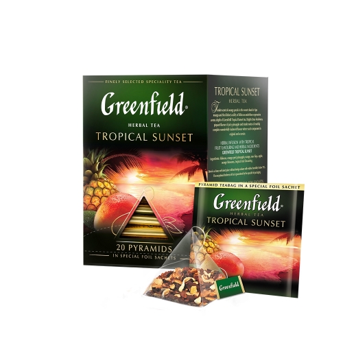 Greenfield herbal piramis 20x1,8g tropical sunset narancs-mangó tea